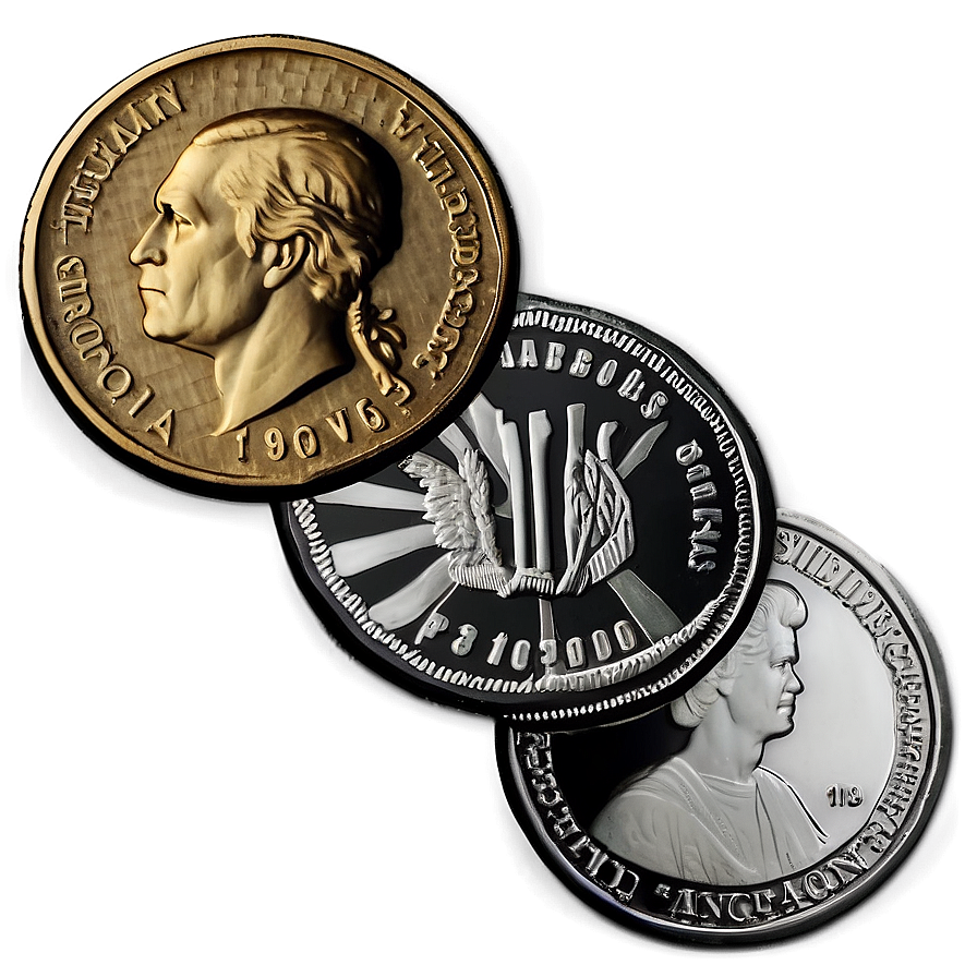 Silver Coin D PNG Image