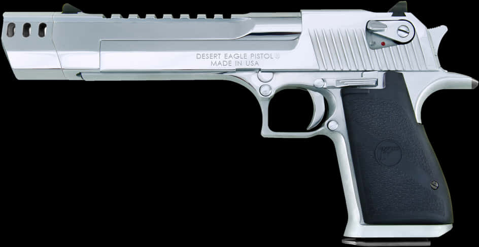 Silver Desert Eagle Pistol PNG Image