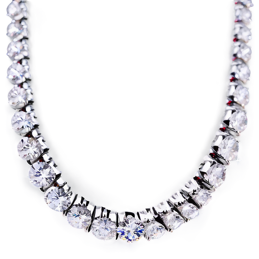 Silver Diamond Necklace Png 06282024 PNG Image