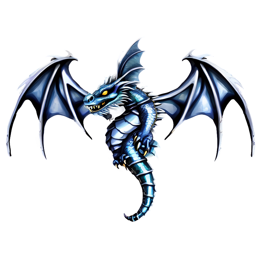 Silver Dragon Wings Art Png 2 PNG Image