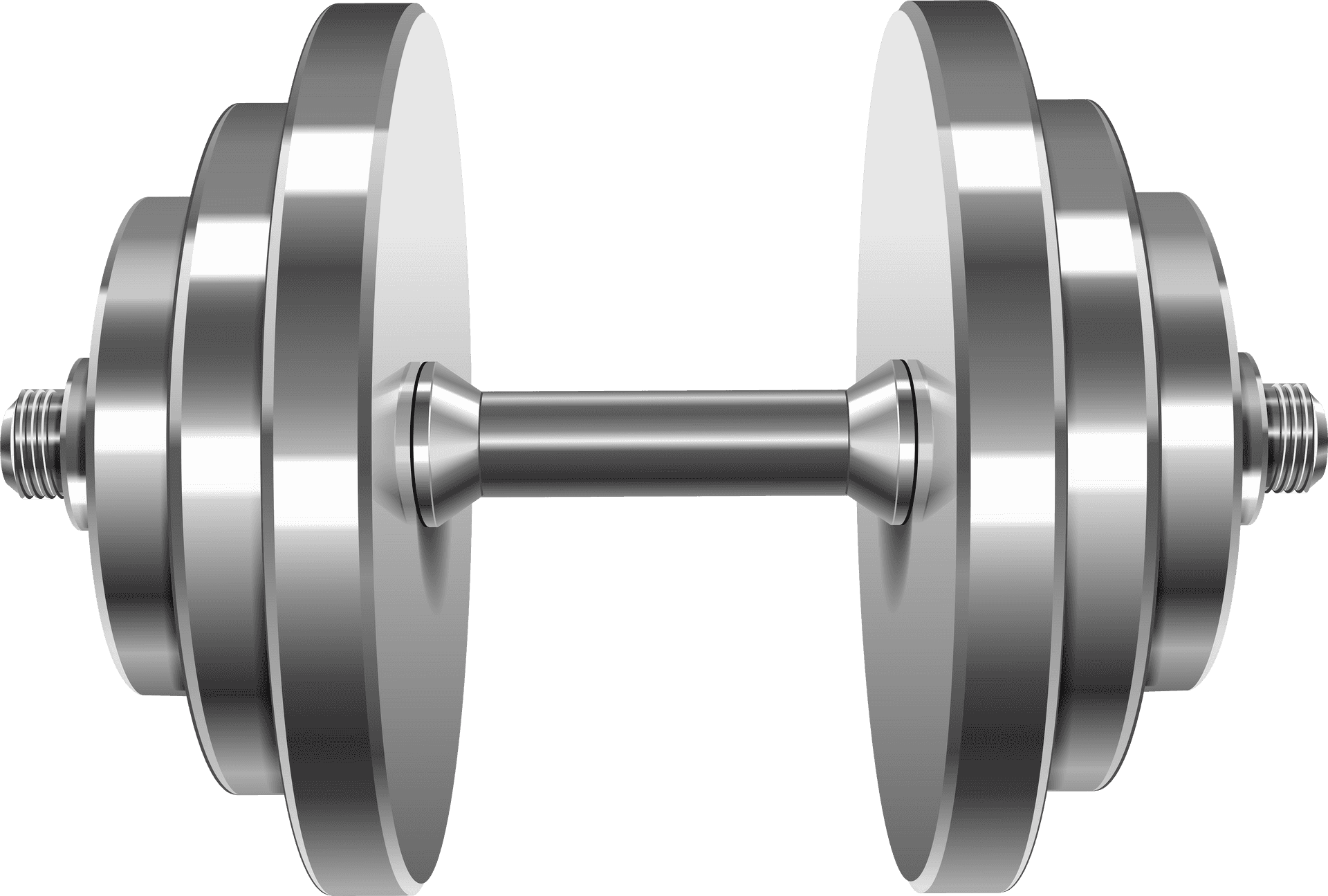 Silver Dumbbell Exercise Equipment PNG Image