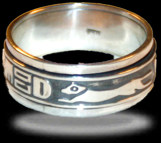 Silver Fish Motif Ring PNG Image