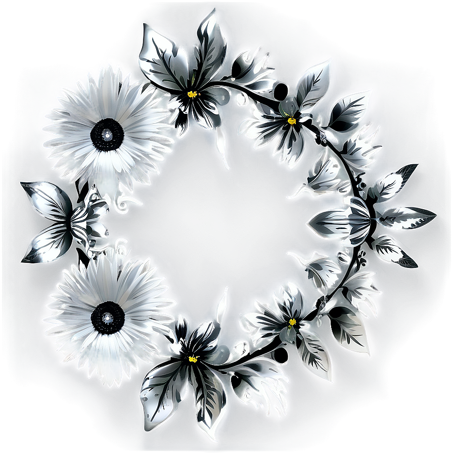 Silver Flower Circle Png 83 PNG Image