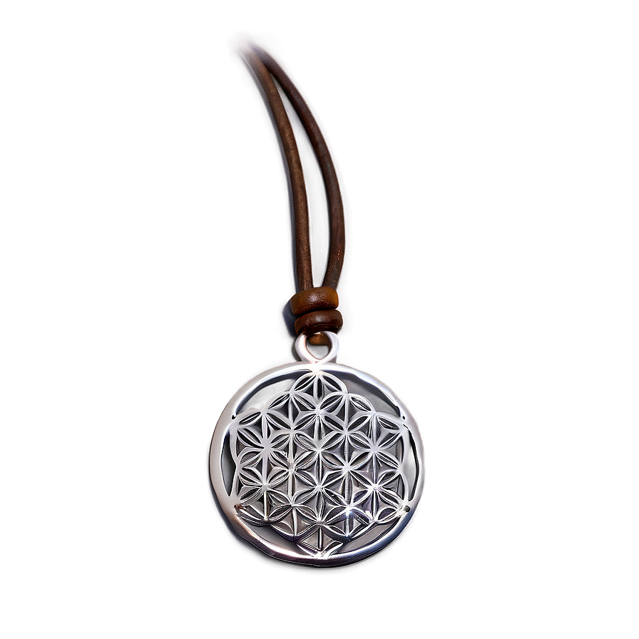 Silver Flower Of Life Amulet Png 06252024 PNG Image