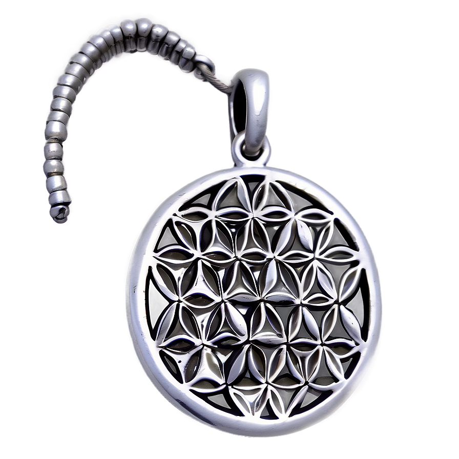 Silver Flower Of Life Amulet Png Cfo PNG Image