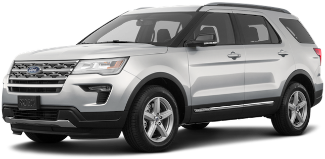 Silver Ford Explorer S U V Profile View PNG Image