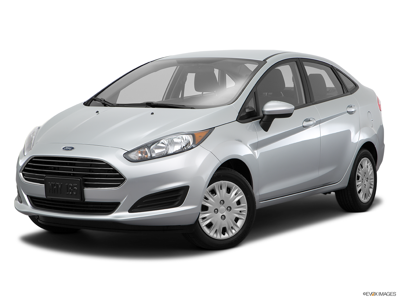 Silver Ford Fiesta Sedan Profile View PNG Image