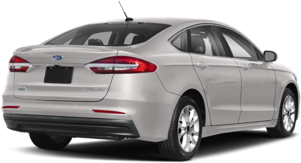 Silver Ford Fusion Rear View PNG Image