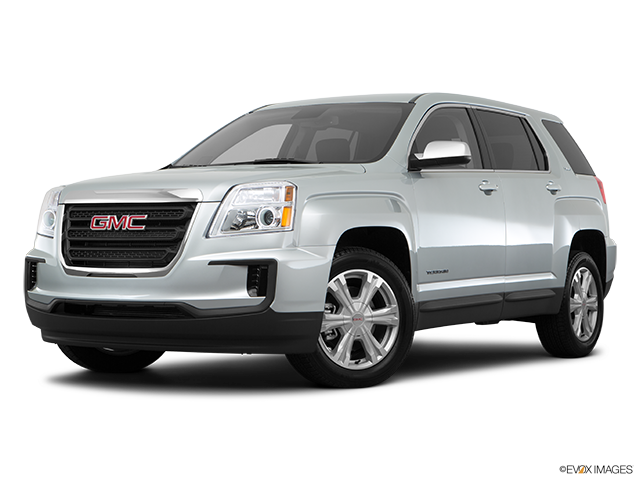 Silver G M C Terrain S U V Profile View PNG Image