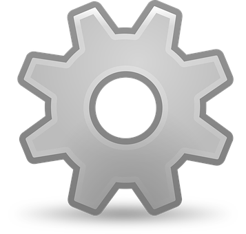 Silver Gear Icon PNG Image