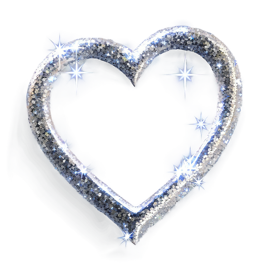 Silver Glitter Heart Png Ayj84 PNG Image