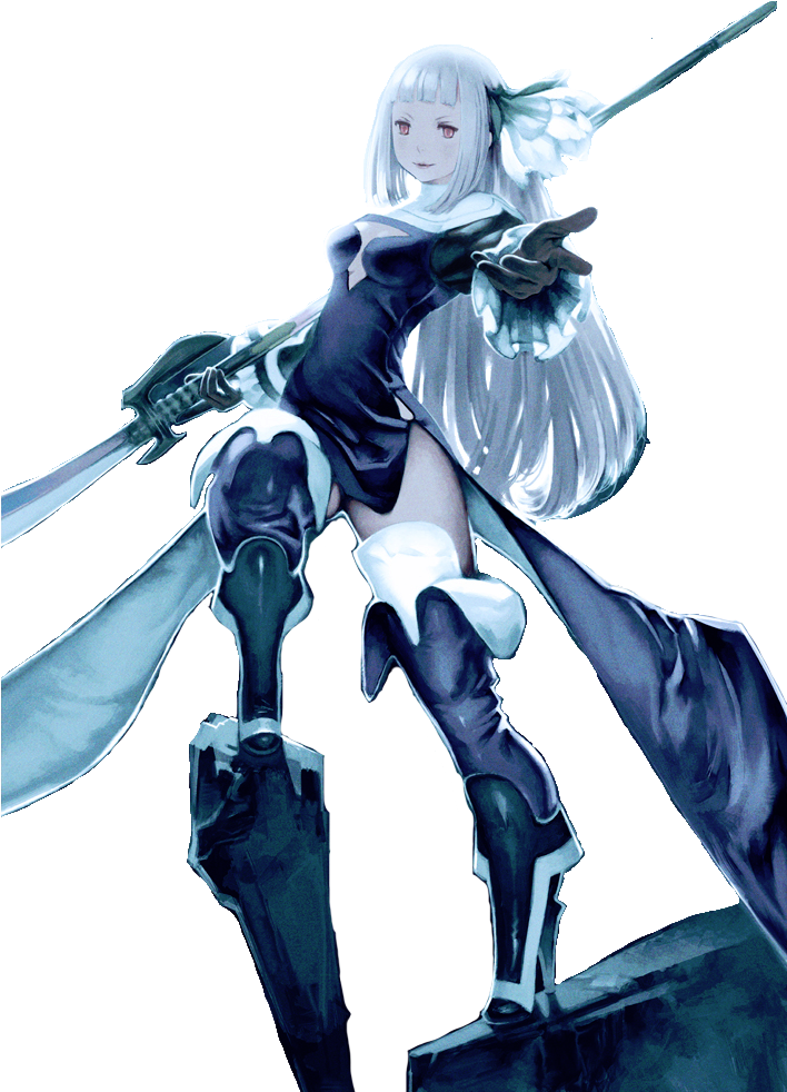 Silver Haired Anime Warrior PNG Image