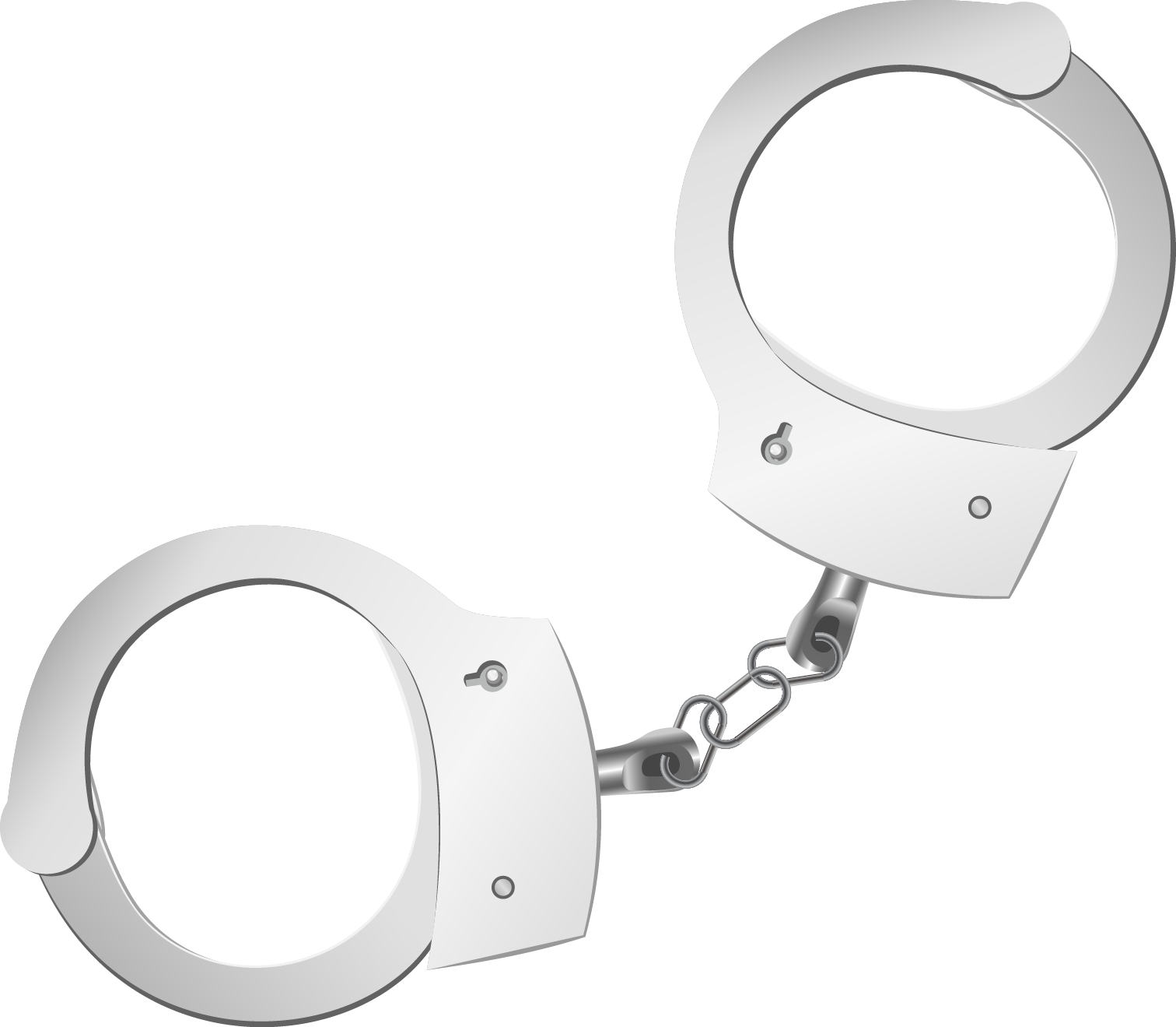 Silver Handcuffs Isolated Background PNG Image