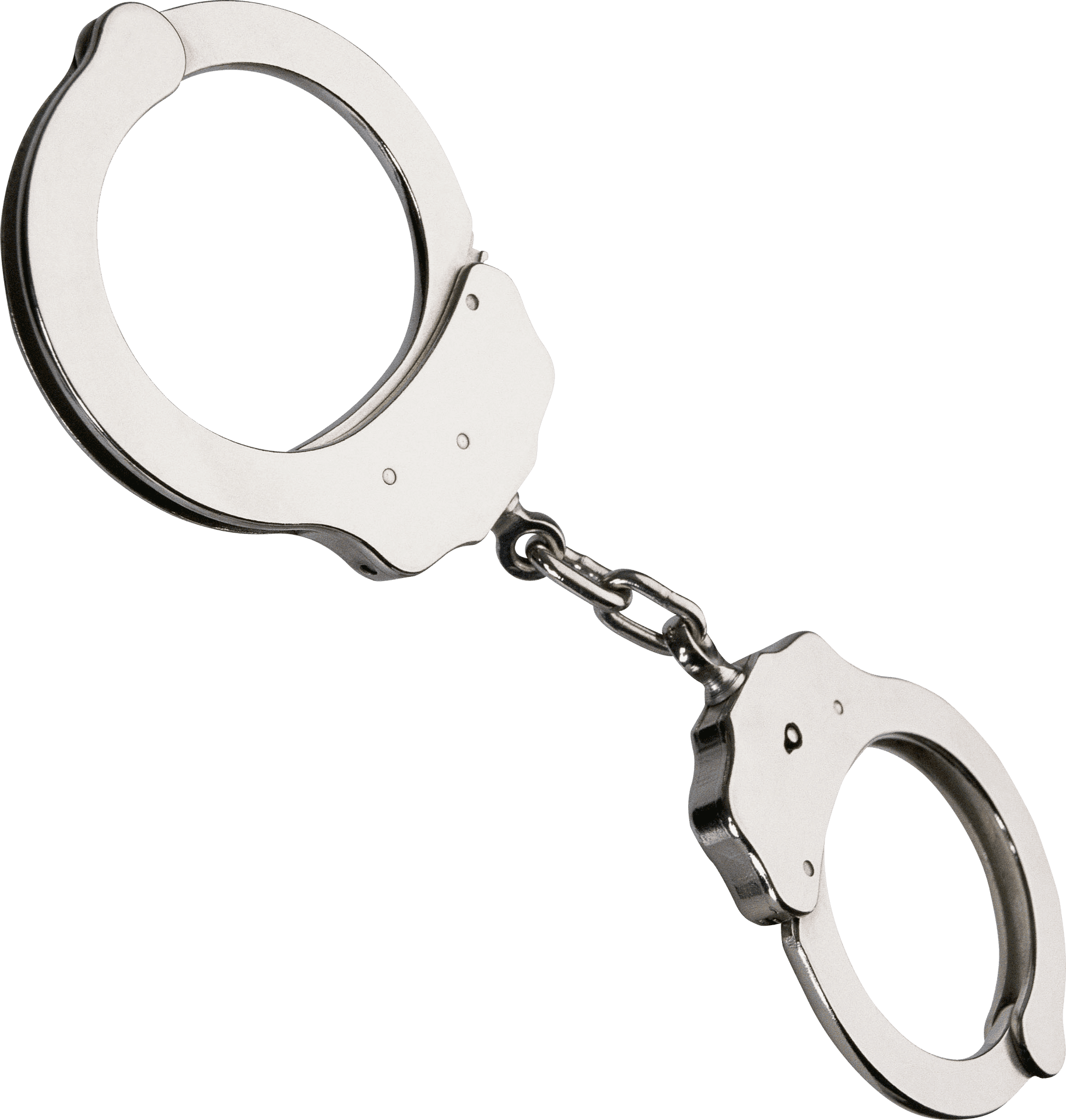 Silver Handcuffs Isolated Background PNG Image