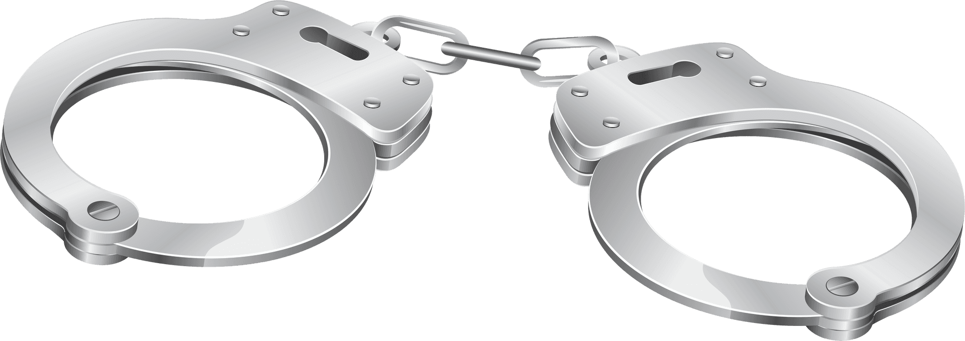 Silver Handcuffs Isolated Background PNG Image