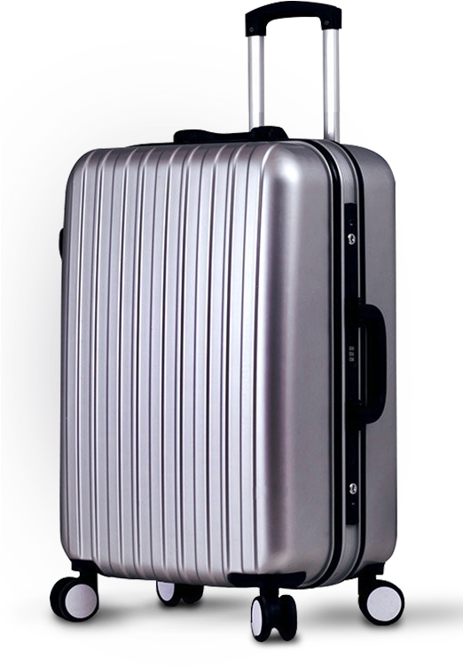 Silver Hardshell Suitcase PNG Image