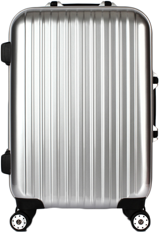 Silver Hardshell Suitcaseon White Background PNG Image