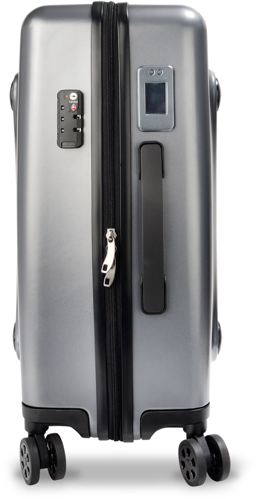 Silver Hardshell Suitcasewith Wheelsand Locks PNG Image