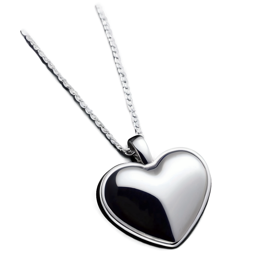 Silver Heart Necklace Png Aac PNG Image