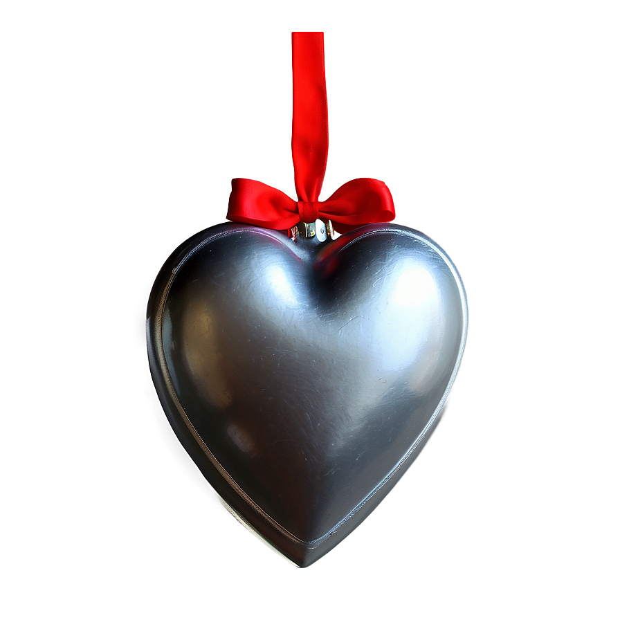 Silver Heart Ornament Png 06282024 PNG Image