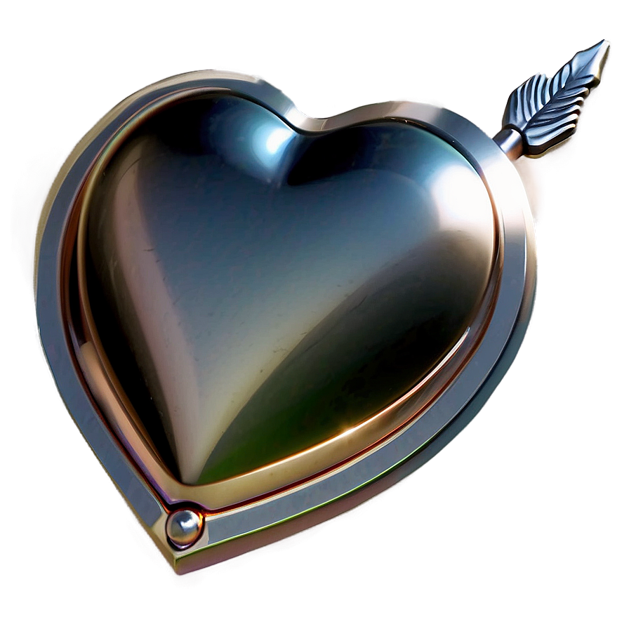 Silver Heart With Arrow Png Unb47 PNG Image