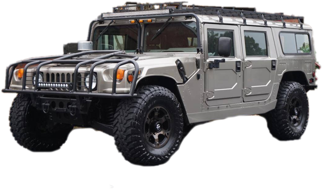 Silver Hummer H1 Offroad Vehicle PNG Image