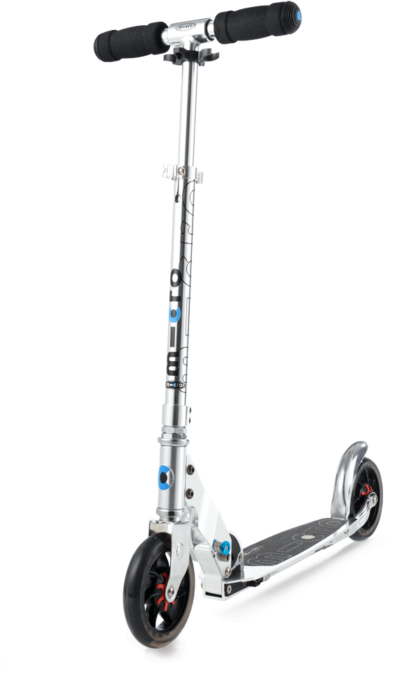 Silver Kick Scooter Isolated PNG Image