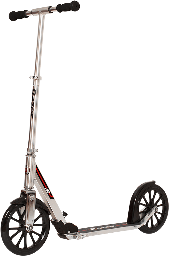 Silver Kick Scooter Isolated PNG Image