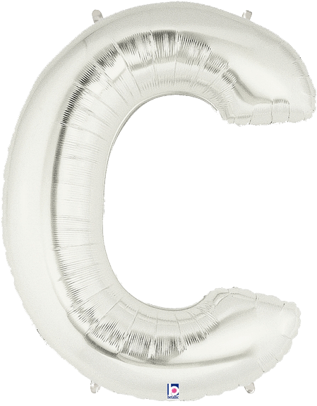 Silver Letter C Balloon PNG Image