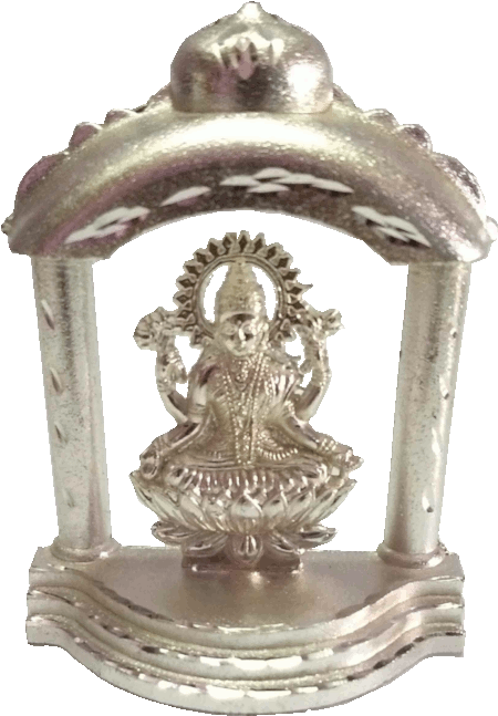 Silver Lord Balaji Statue Under Arch PNG Image