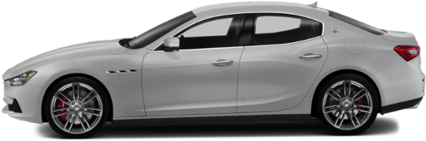 Silver Maserati Ghibli Side View PNG Image