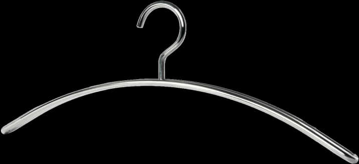 Silver Metal Clothes Hanger PNG Image