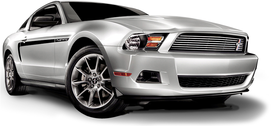 Silver Mustang Side View Car Wash Ready PNG Image