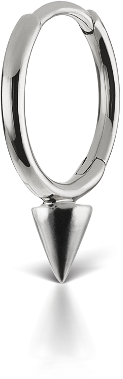 Silver Nose Ringwith Spike Charm PNG Image