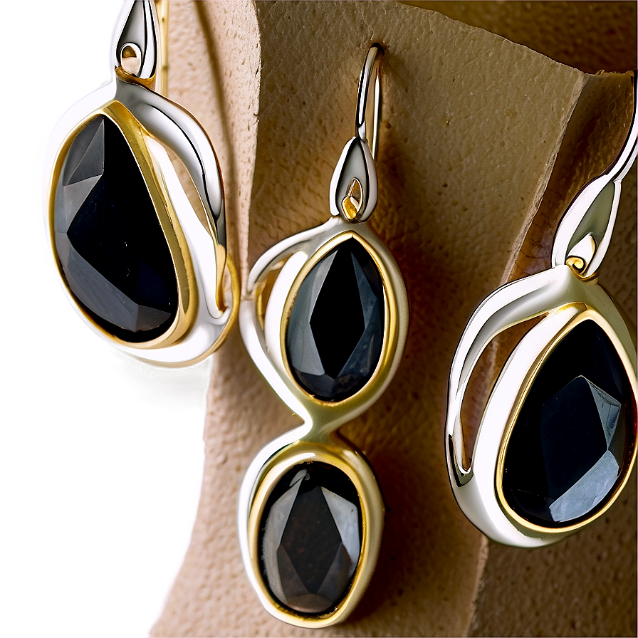 Silver Obsidian Earrings Png 53 PNG Image