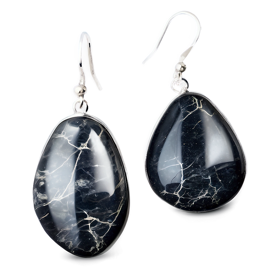 Silver Obsidian Earrings Png 96 PNG Image