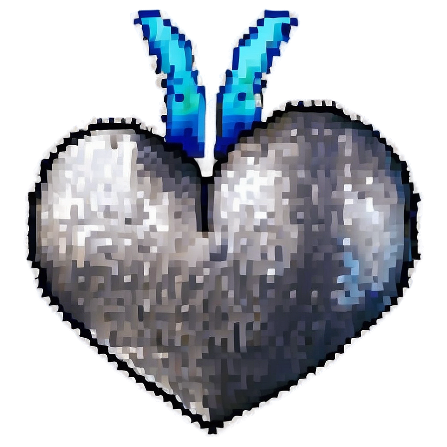 Silver Pixel Heart Png 28 PNG Image