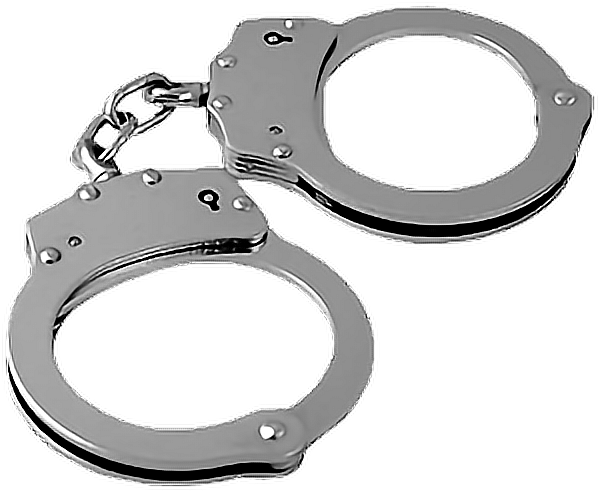 Silver Police Handcuffs PNG Image