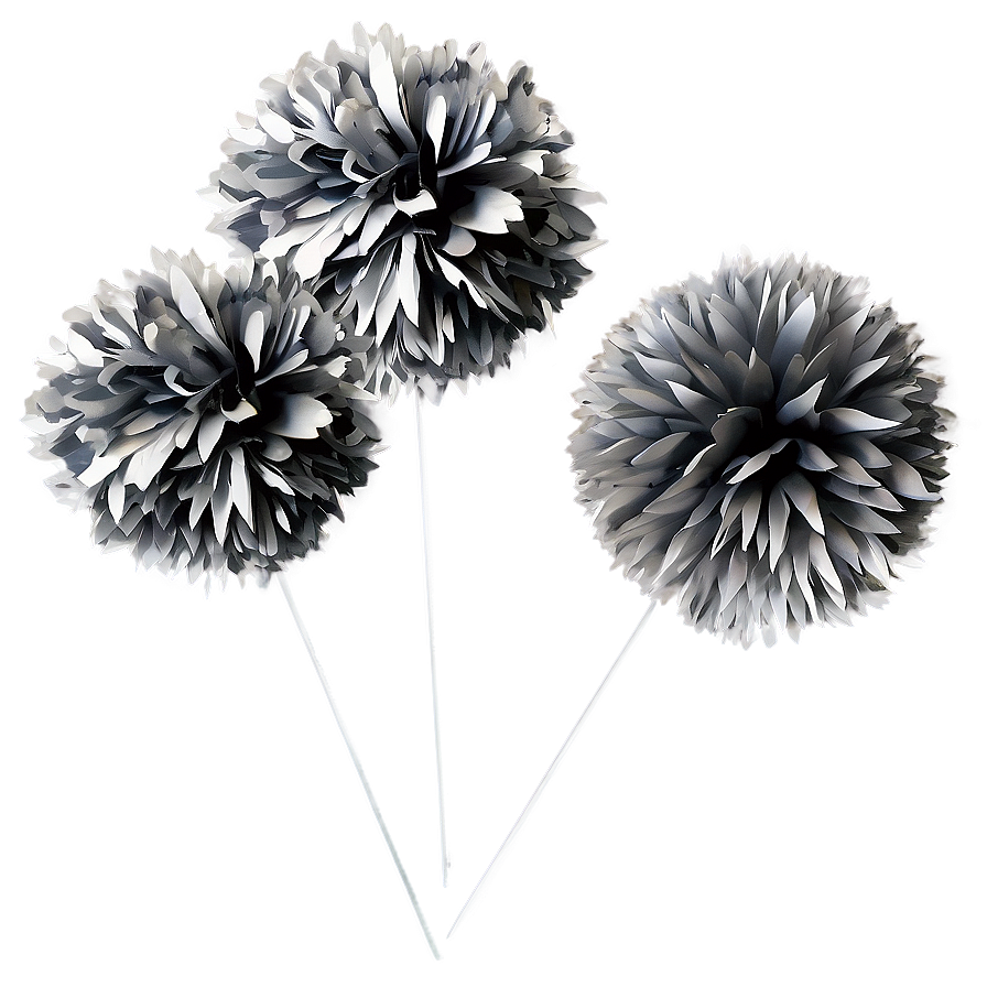 Silver Pom Poms Png 06132024 PNG Image