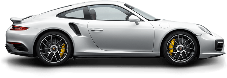 Silver Porsche911 Turbo Side View PNG Image