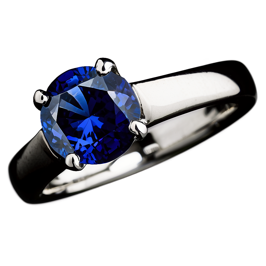 Silver Ring With Sapphire Png 06212024 PNG Image