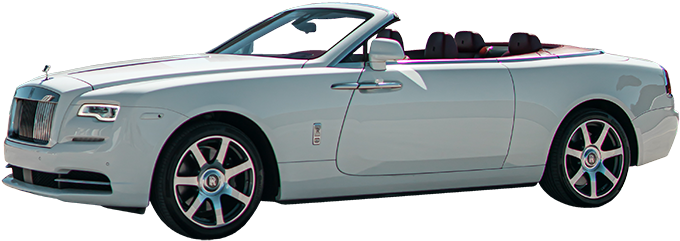 Silver Rolls Royce Convertible PNG Image