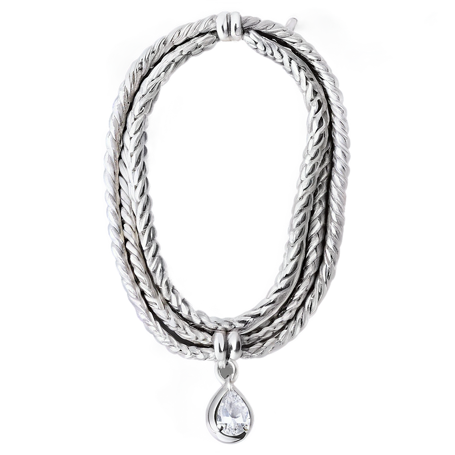 Silver Rope Necklace Png 8 PNG Image