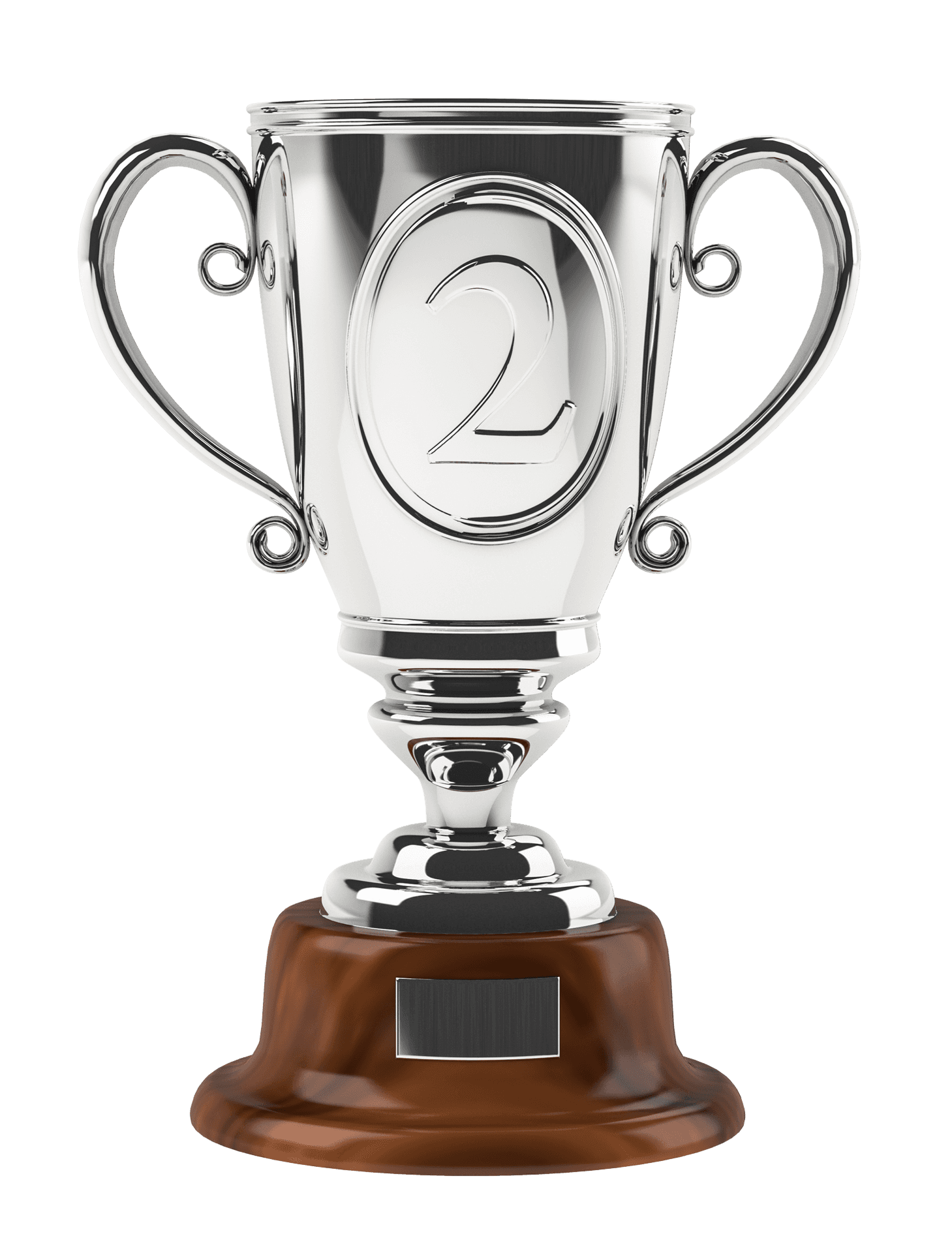 Silver Second Place Trophy PNG Image