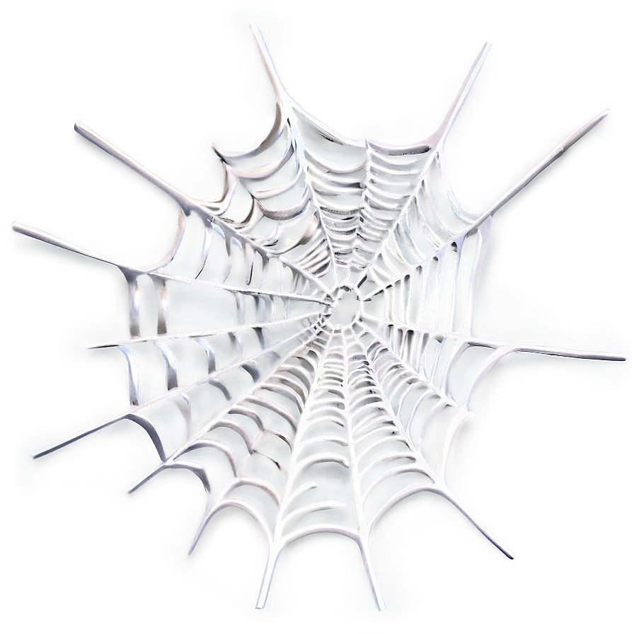 Silver Spider Web Artwork PNG Image