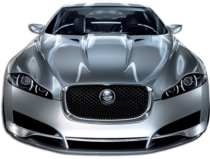 Silver Sports Car Front View PNG Image