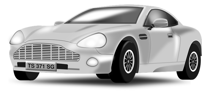 Silver Sports Car Illustration PNG Image