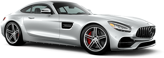 Silver Sports Car Profile View PNG Image