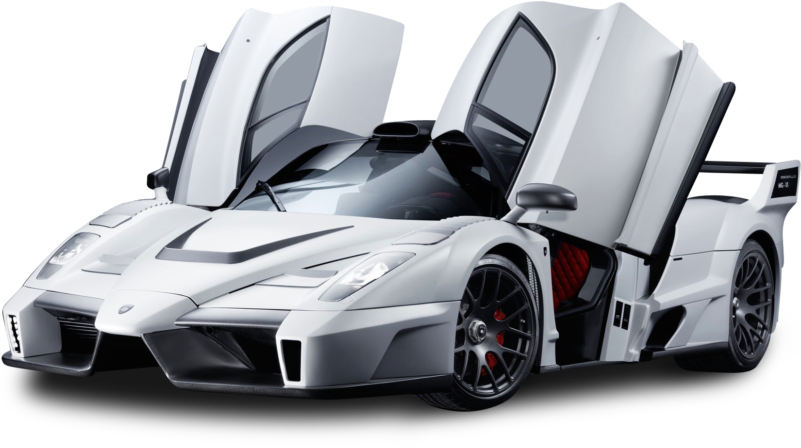 Silver Sports Car With Gullwing Doors PNG Image