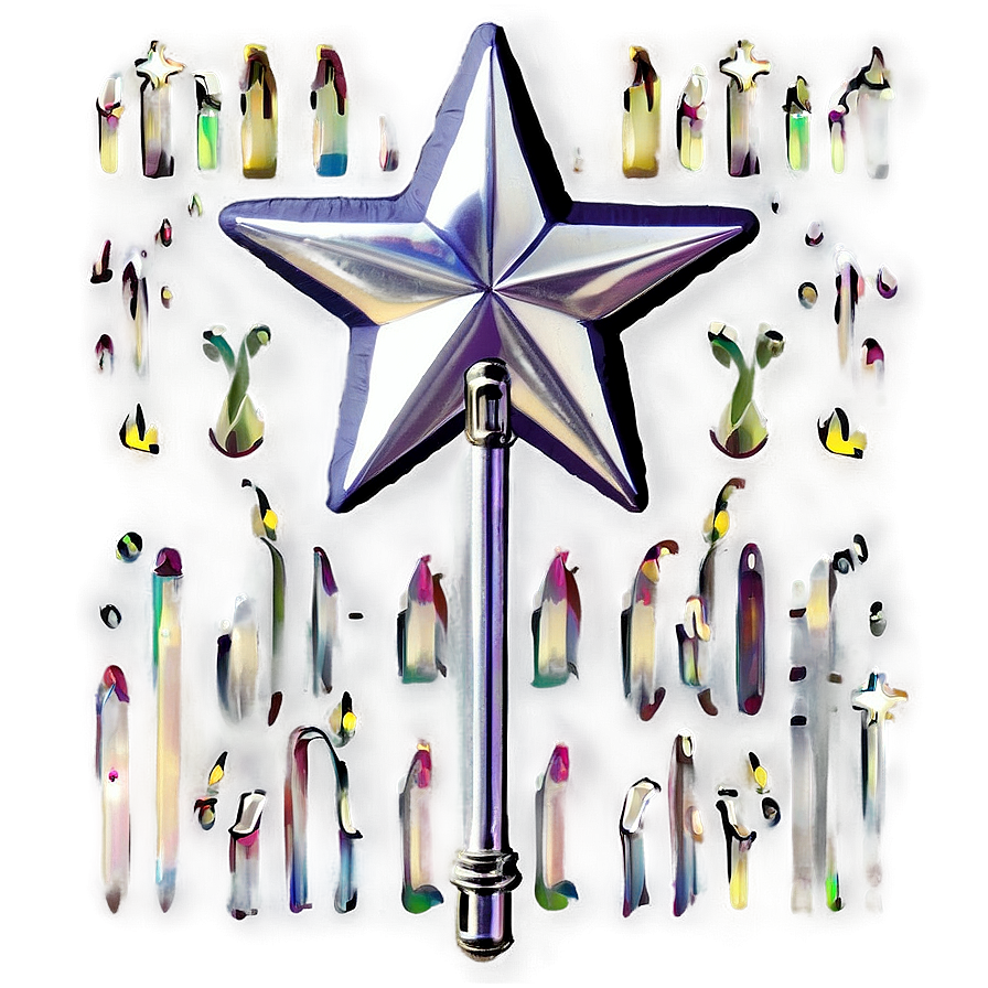 Silver Star Wand Png Beq73 PNG Image